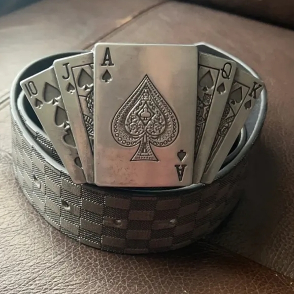 Doesn't play well with others 47" belt &  buckle set. Ace of spades not … - Picture 5 of 6